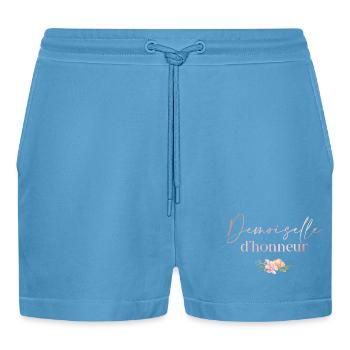 Blumen-Brautjungfer - Organic Relaxed Cropped Shorts Made in EU -  Sol Blue - Vorne