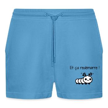 Und es beginnt von vorne! - Organic Relaxed Cropped Shorts Made in EU -  Sol Blue - Vorne