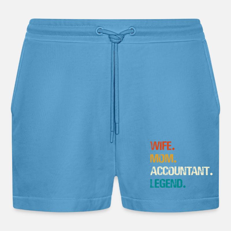 Ehefrau Mutter Buchhalterin Legende - Organic Relaxed Cropped Shorts Made in EU -  Sol Blue