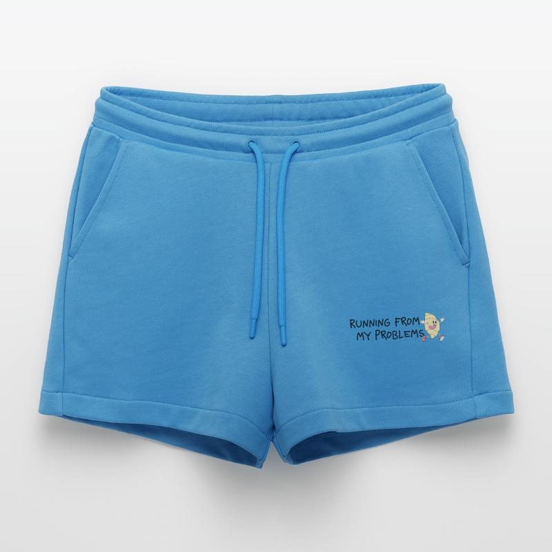 Running from My Problems – Retro Comic Humor Organic Relaxed Cropped Shorts Made in EU