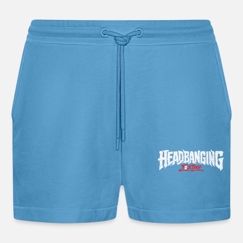 Logo de headbanging blanc - Short bio décontracté court fabriqué en UE - Sol Blue
