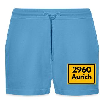 ALTE POSTLEITZAHL PLZ 2960 AURICH OSTFRIESLAND - Organic Relaxed Cropped Shorts Made in EU -  Sol Blue - Vorne