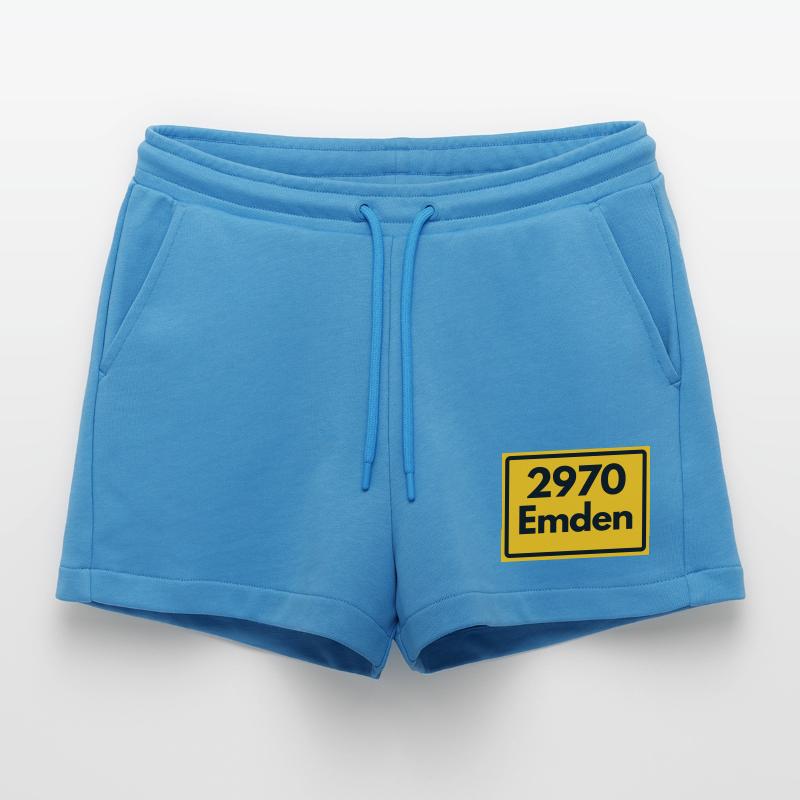 OLD POSTCODE ZIP CODE RETRO ⚓ 2970 Emden Moin moin Organic Relaxed Cropped Shorts Made in EU