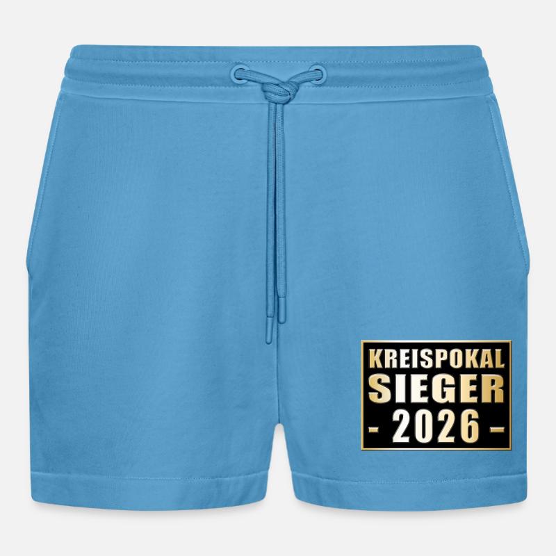 Kreispokalsieger 2026 - Organic Relaxed Cropped Shorts Made in EU -  Sol Blue