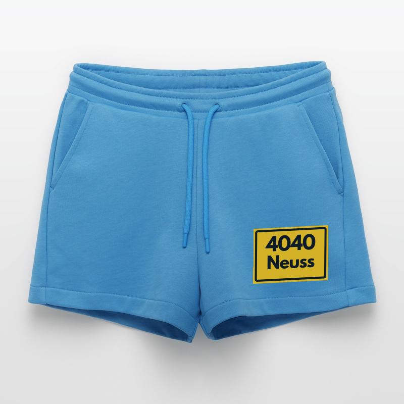 OLD POSTCODE POSTCODE RETRO 4040 CITY NEUSS Organic Relaxed Cropped Shorts Made in EU