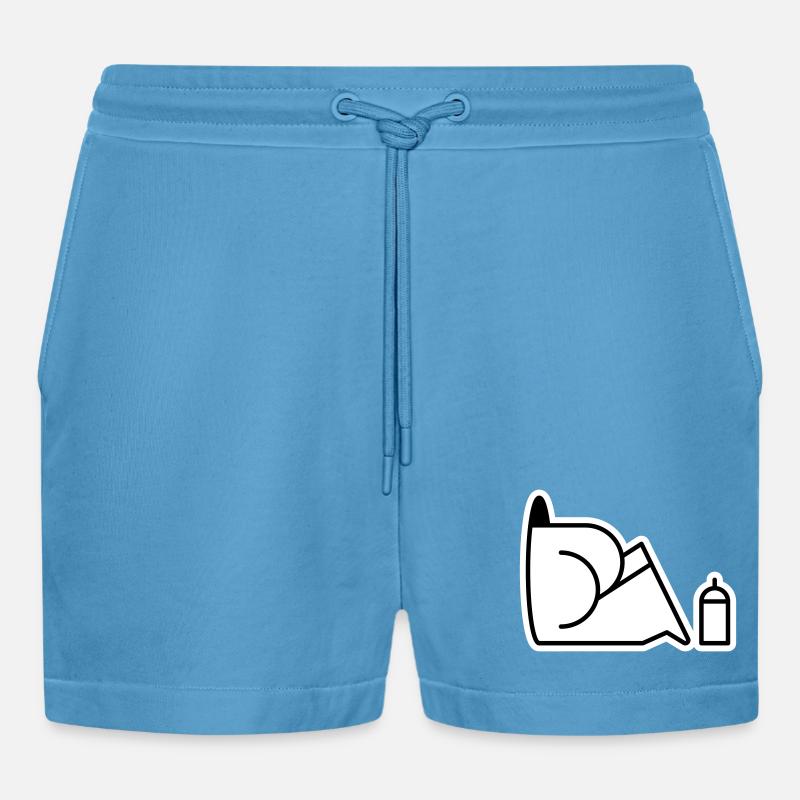 Looking For Cans - Organic Relaxed Cropped Shorts Made in EU -  Sol Blue