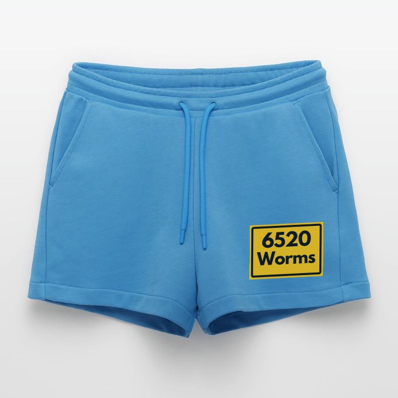 OLD POSTCODE POSTCODE RETRO 6520 WORMS Organic Relaxed Cropped Shorts Made in EU