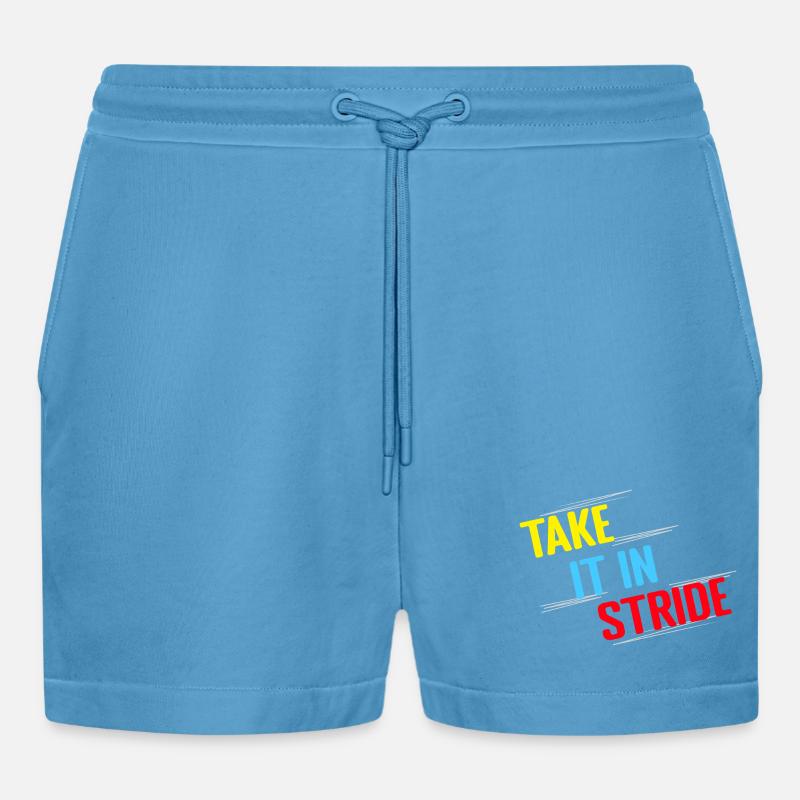 Running Run Take It In Stride Marathon Runner - Organic Relaxed Cropped Shorts Made in EU -  Sol Blue