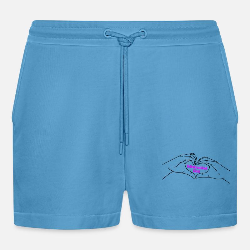 Herz Symbol Gicht - Organic Relaxed Cropped Shorts Made in EU -  Sol Blue