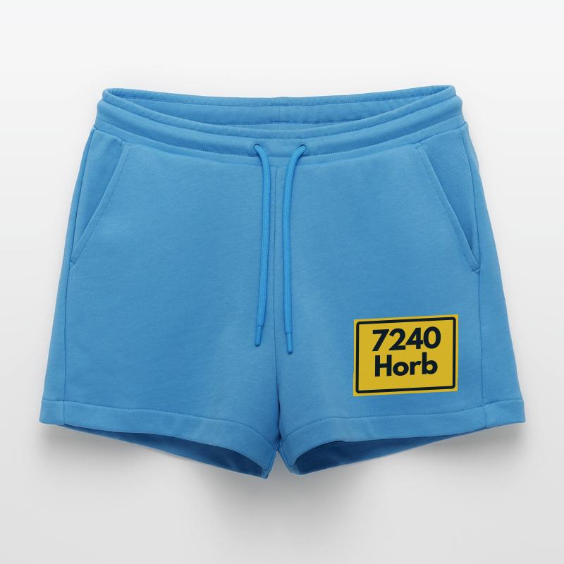 OLD POSTCODE POSTCODE RETRO 7240 HORB HEIMATSTOLZ Organic Relaxed Cropped Shorts Made in EU