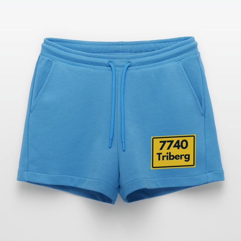 OLD POSTCODE ZIP CODE RETRO 7740 TRIBERG HEIMAT Organic Relaxed Cropped Shorts Made in EU