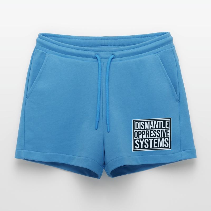 Dismantle Oppressive Systems Activism Statement Organic Relaxed Cropped Shorts Made in EU