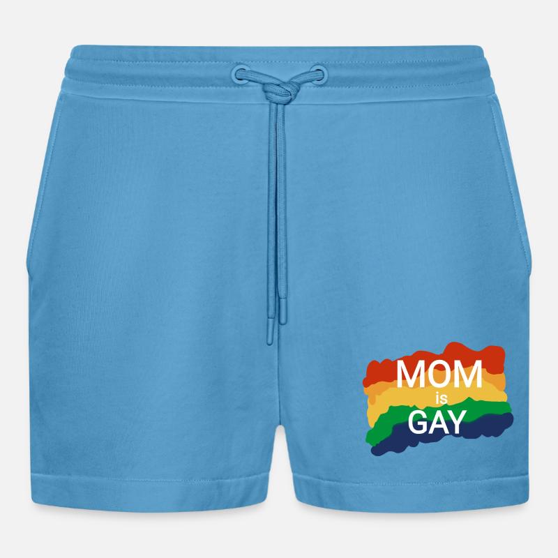 Lesbisch Mutter zum Mutterwürdigkeiten  - Organic Relaxed Cropped Shorts Made in EU -  Sol Blue