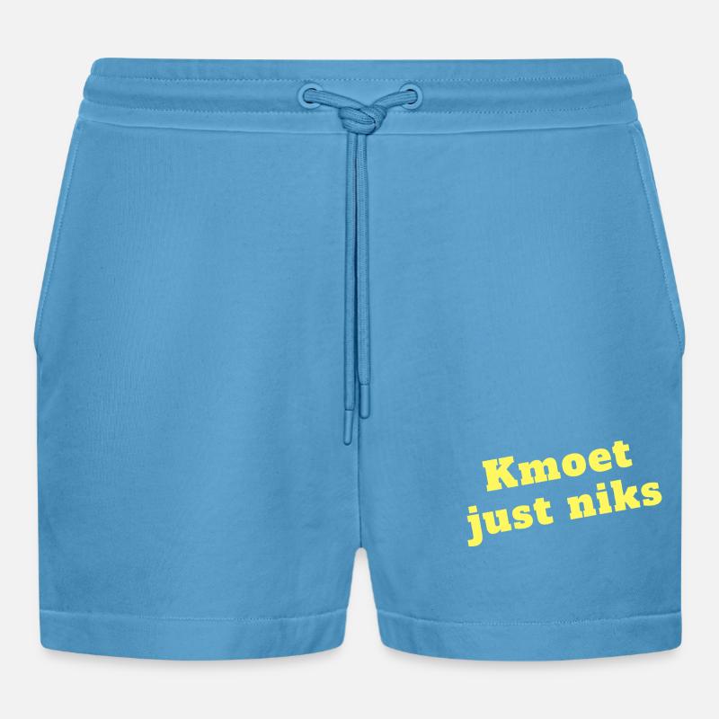 Kmoet just nothing, Antwerp dialect Shirts - Organic Relaxed Cropped Shorts Made in EU - Sol Blue