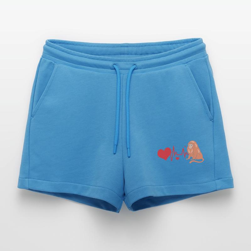 Tamarin Monkey Monkey Monkey Monkey Face Organic Relaxed Cropped Shorts Made in EU