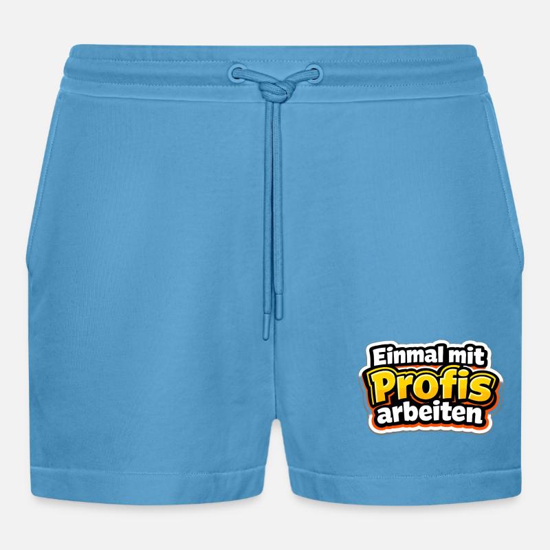 Einmal mit Profis arbeiten Katastrophe - Organic Relaxed Cropped Shorts Made in EU -  Sol Blue