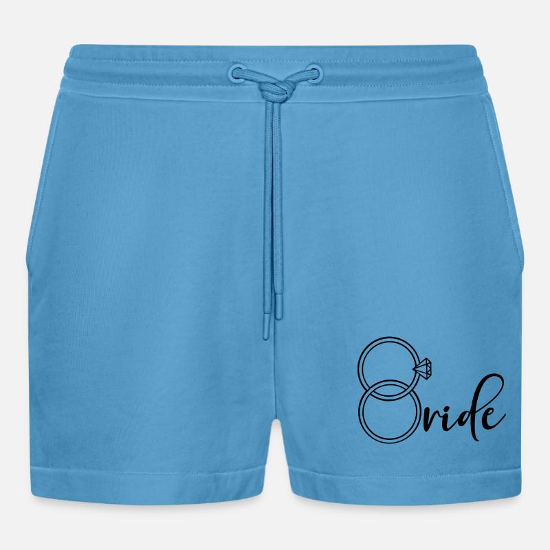 Engagement Ring Bride - Organic Relaxed Cropped Shorts Made in EU -  Sol Blue