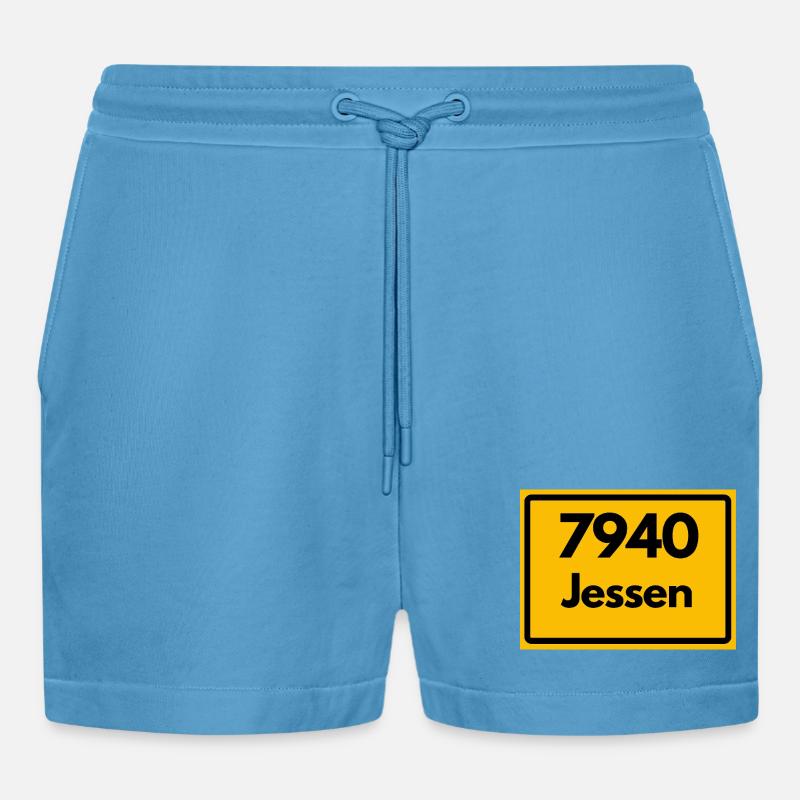 ANCIEN CODE POSTAL, SAXE-ANHALT 7940 JESSEN - Short bio décontracté court fabriqué en UE - Sol Blue