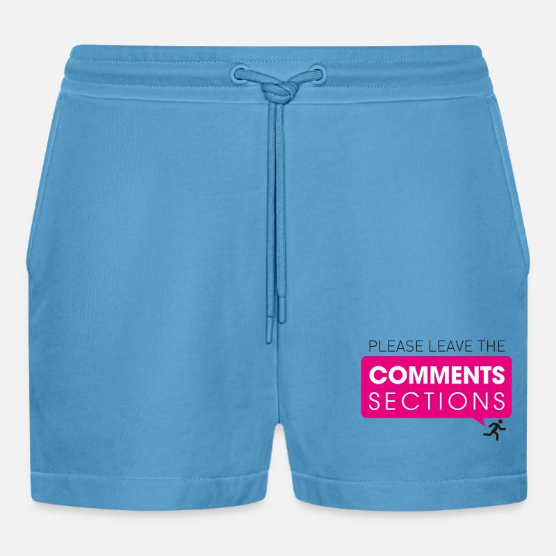 Please Leave The Comments Section - Organic Relaxed Cropped Shorts Made in EU - Sol Blue