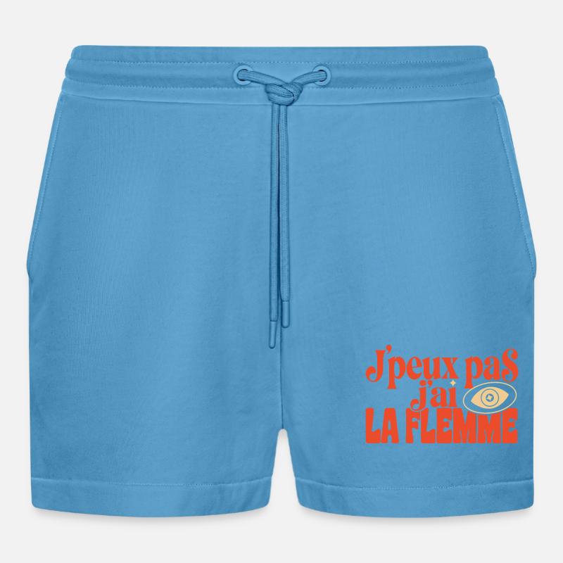 Flemme Pop Œil Retro - Short bio décontracté court fabriqué en UE -  Sol Blue