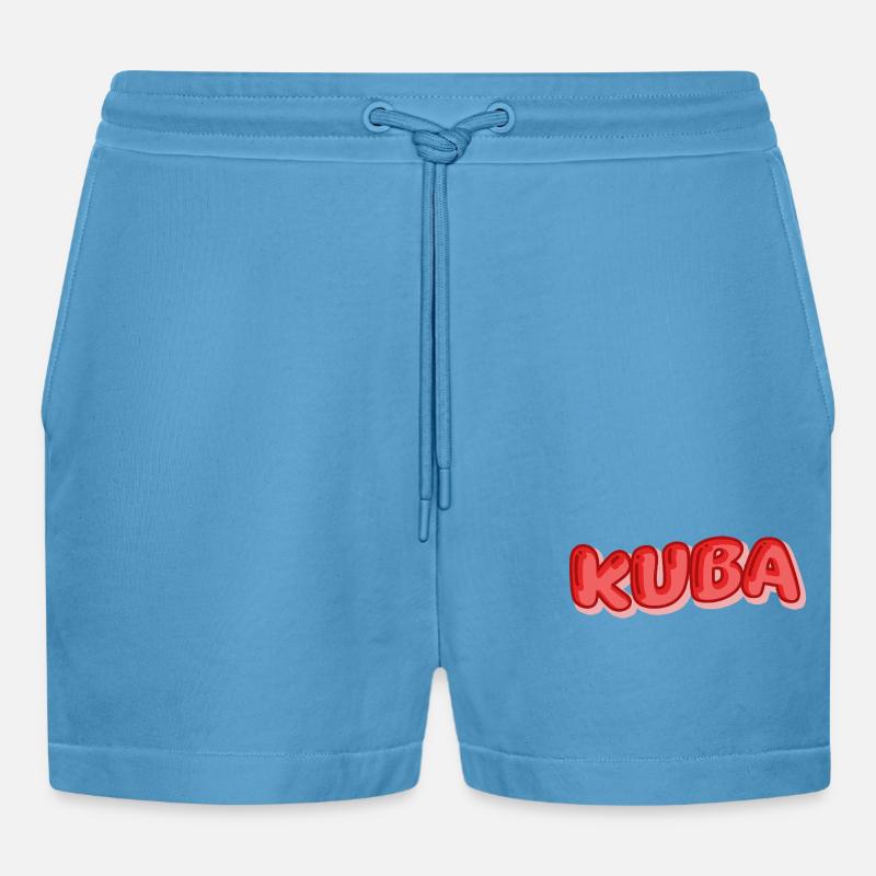 Comic Kuba - Organic Relaxed Cropped Shorts Made in EU - Sol Blue