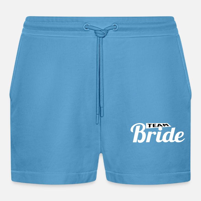 Team Bride - Organic Relaxed Cropped Shorts Made in EU -  Sol Blue