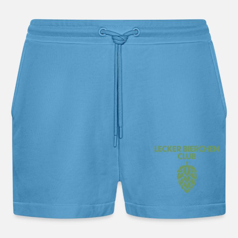 Lecker Bierchen Club - Lecker Bierchen - Bier - Organic Relaxed Cropped Shorts Made in EU -  Sol Blue