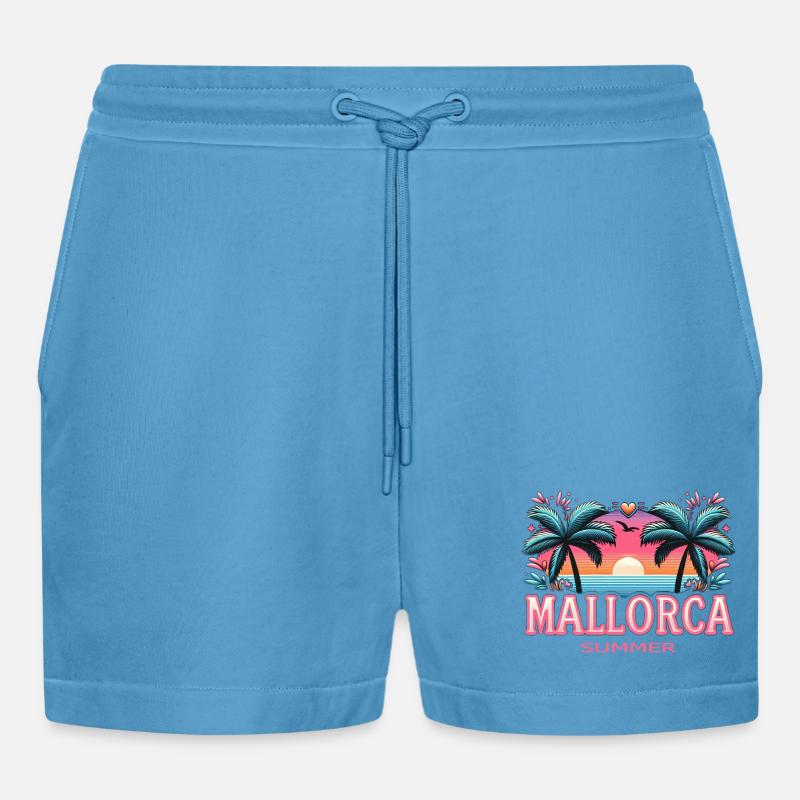 Mallorca - Organic Relaxed Cropped Shorts Made in EU - Sol Blue