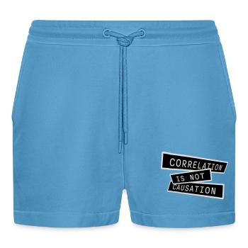 Correlation Is Not Causation Nerd Wissenschaft - Organic Relaxed Cropped Shorts Made in EU -  Sol Blue - Vorne