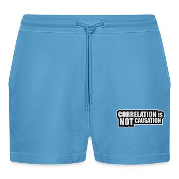 Correlation Is Not Causation Nerd Wissenschaft - Organic Relaxed Cropped Shorts Made in EU -  Sol Blue - Vorne