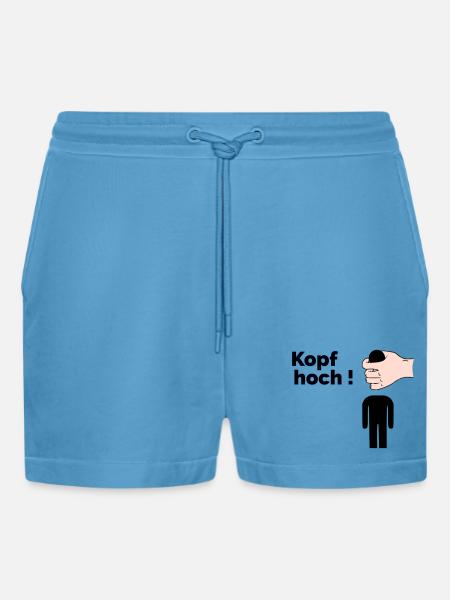 Kopf hoch - Organic Relaxed Cropped Shorts Made in EU - Sol Blue