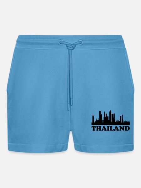 Skyline de Thaïlande - Short bio décontracté court fabriqué en UE - Sol Blue