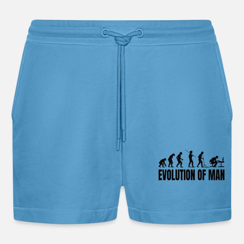 Programmierer Computerfreak Evolution - Organic Relaxed Cropped Shorts Made in EU - Sol Blue