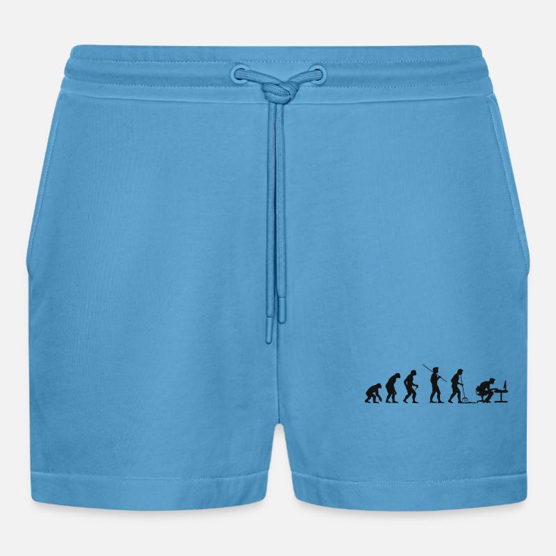 Programmierer Computerfreak Evolution - Organic Relaxed Cropped Shorts Made in EU -  Sol Blue