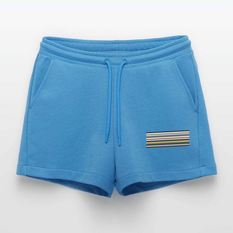 Design Classics Striped Pattern Vintage Organic Relaxed Cropped Shorts Made in EU