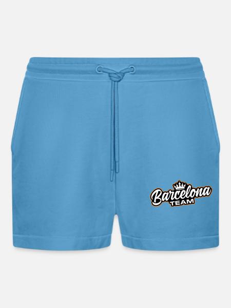 Barcelona Team - Organic Relaxed Cropped Shorts Made in EU - Sol Blue
