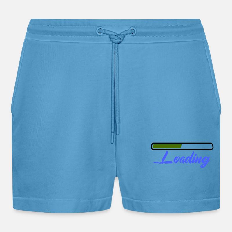 loading - Organic Relaxed Cropped Shorts Made in EU -  Sol Blue