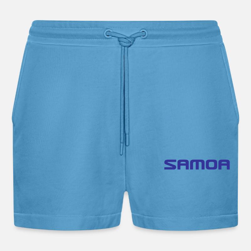 Samoa Logo - Polynesien - Südsee - Organic Relaxed Cropped Shorts Made in EU -  Sol Blue