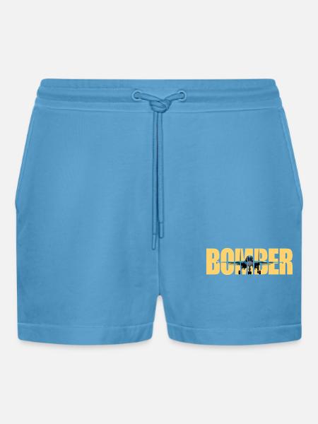 Bomber Su-34 - Organic Relaxed Cropped Shorts Made in EU -  Sol Blue