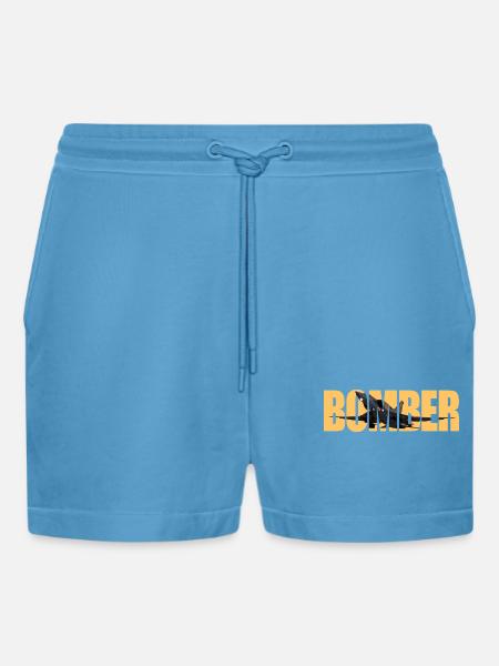 Bomber Tu-22 M3 - Organic Relaxed Cropped Shorts Made in EU -  Sol Blue
