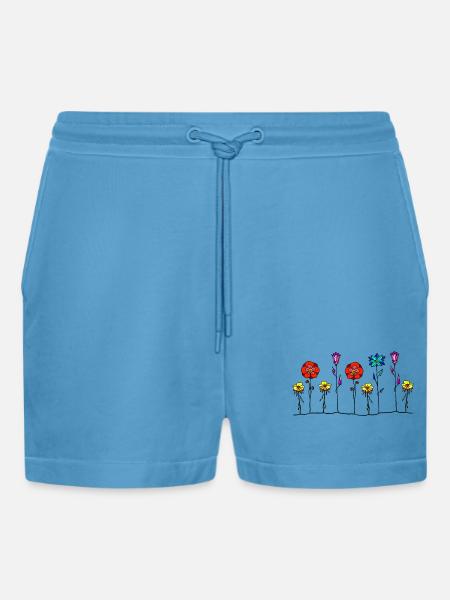 Blumen - Organic Relaxed Cropped Shorts Made in EU - Sol Blue