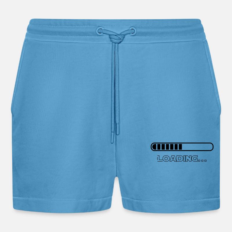 loading - Organic Relaxed Cropped Shorts Made in EU -  Sol Blue