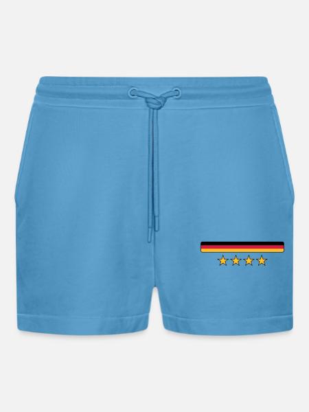 Deutschland - Organic Relaxed Cropped Shorts Made in EU - Sol Blue