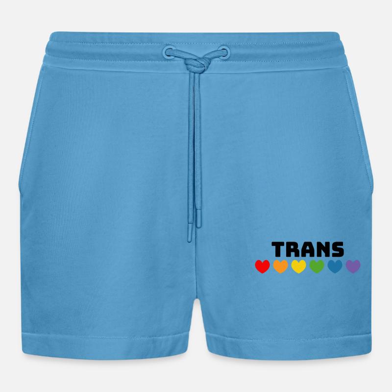 Cuore arcobaleno trans nero - Pantaloncini corti ecologici casual Made in UE -  Sol Blue