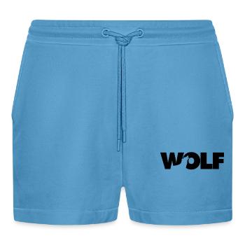 Wolf - Organic Relaxed Cropped Shorts Made in EU -  Sol Blue - Vorne