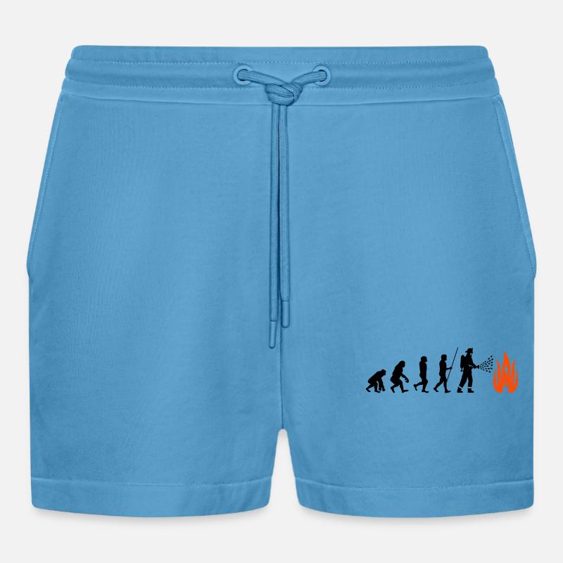 Fire Brigade Evolution - Organic Relaxed Cropped Shorts Made in EU -  Sol Blue