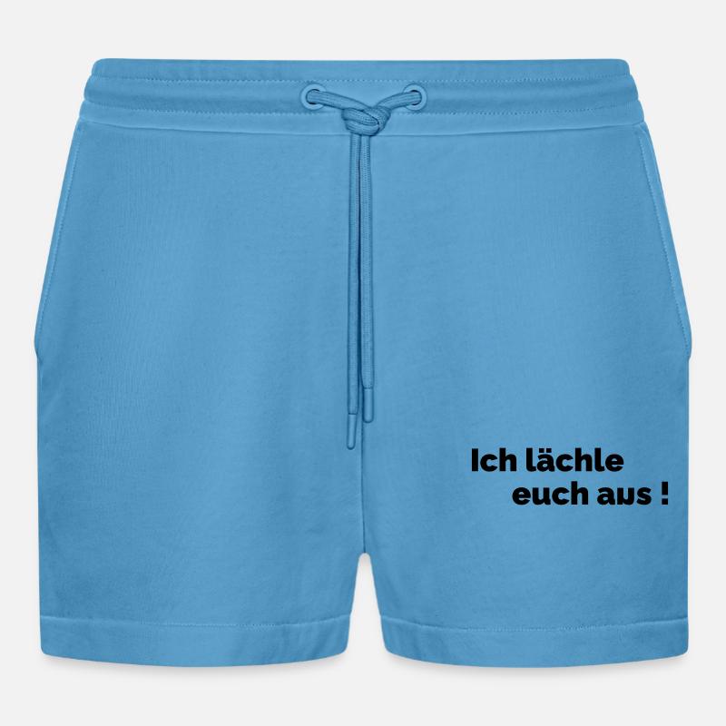 Ich laechle euch aus - Organic Relaxed Cropped Shorts Made in EU -  Sol Blue