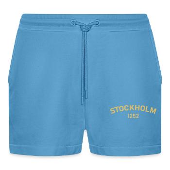 Stockholm 1252 - Organic Relaxed Cropped Shorts Made in EU -  Sol Blue - Front