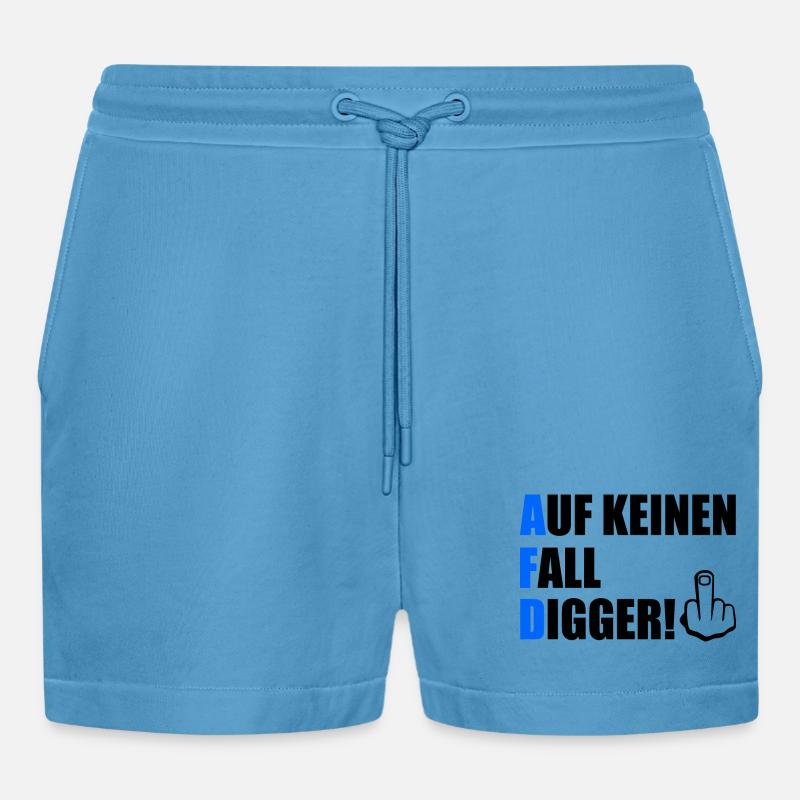 auf keinen fall digga - Organic Relaxed Cropped Shorts Made in EU - Sol Blue