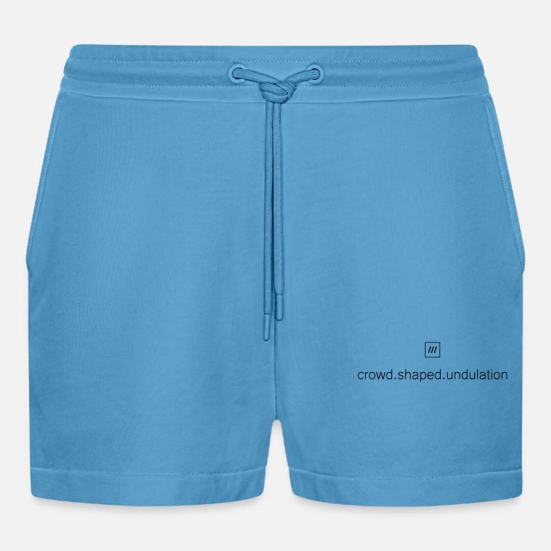 What3Words Amex (crowd.shaped.undulation) - Organic Relaxed Cropped Shorts Made in EU - Sol Blue